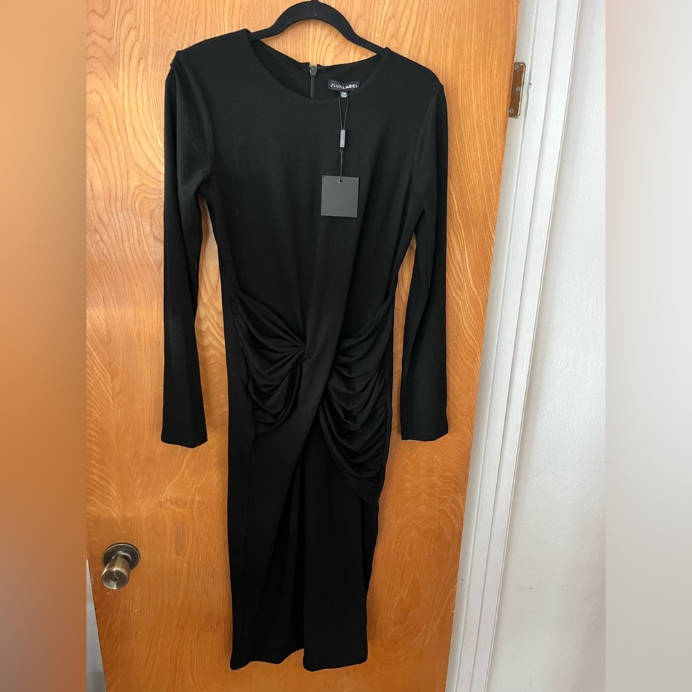 Juxlabel long sleeve ruched midi dress XXL